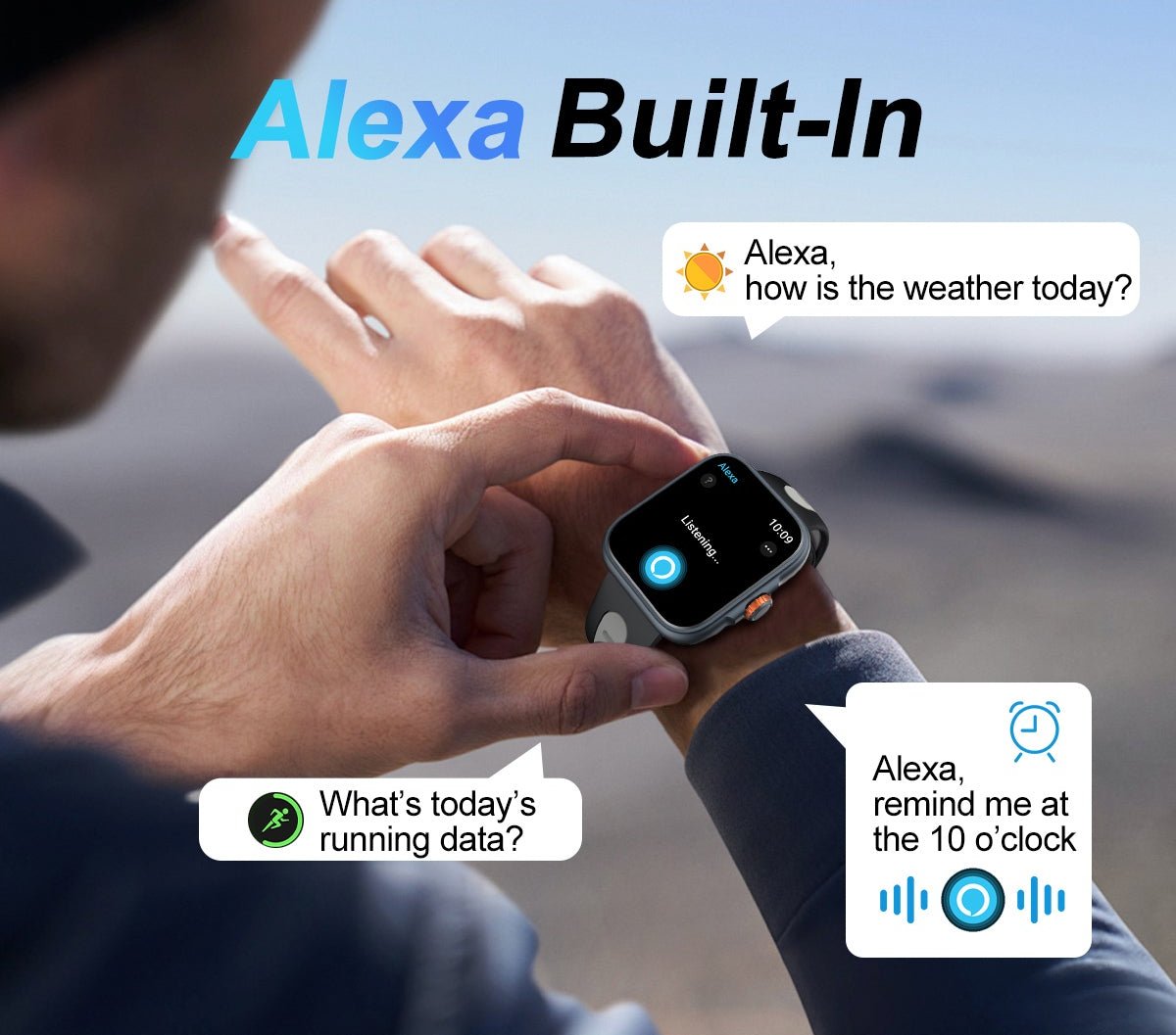 S216 Smart Watch with GPS Built-in Alexa Compatible