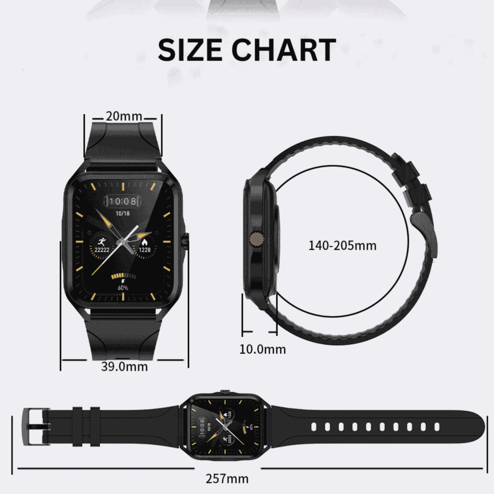 Size chart of smart watch Sirius