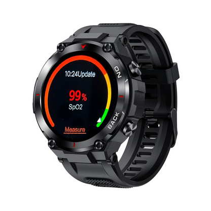 black GPS smartwatch displaying VO2 screen