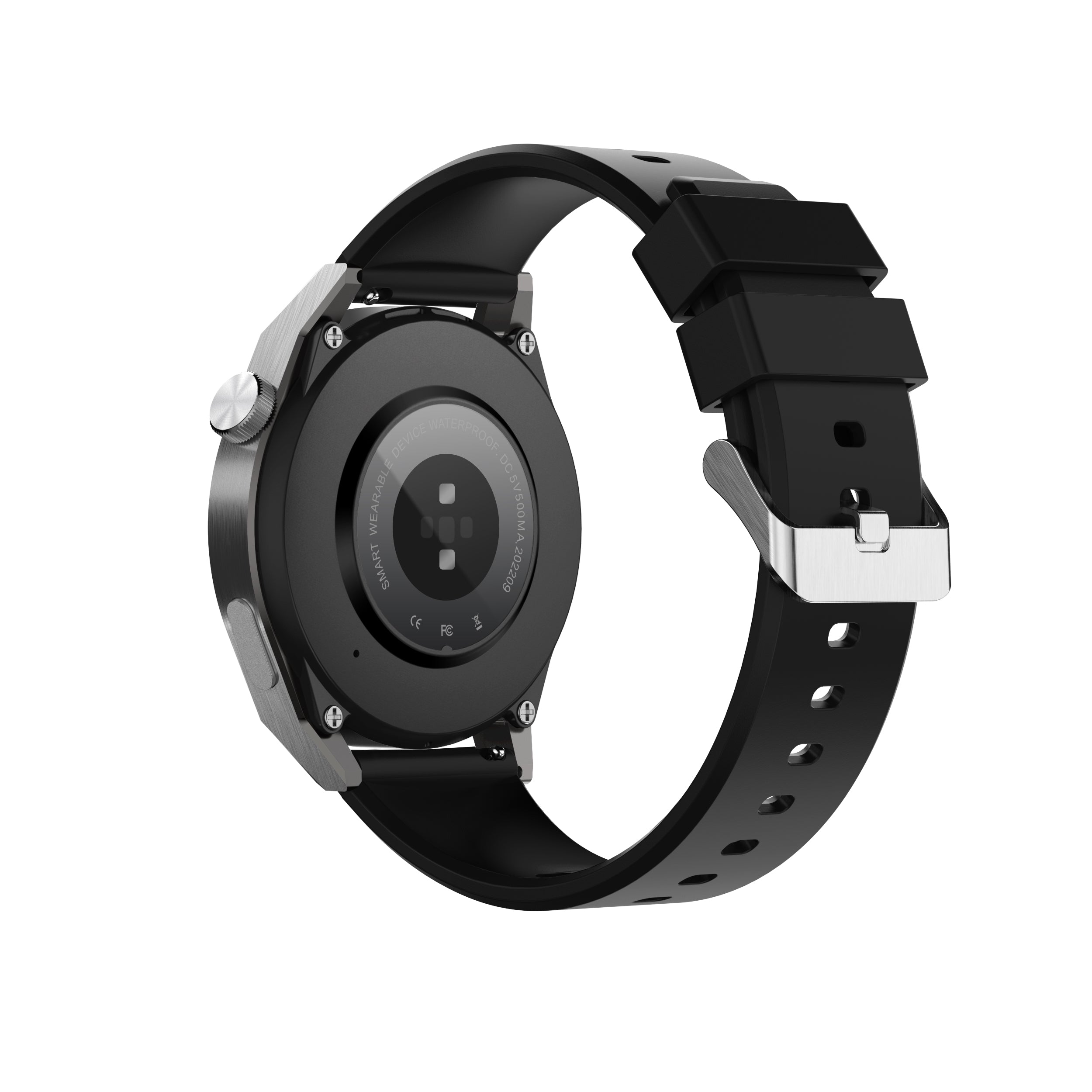 classic black smartwatch rear view