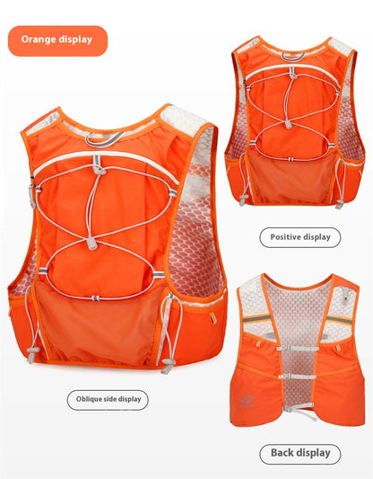 multi pocket running vest orange