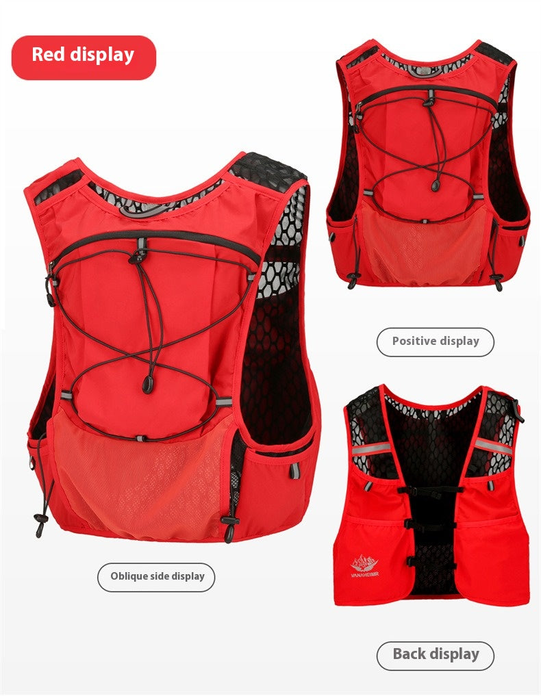 multi pocket running vest red