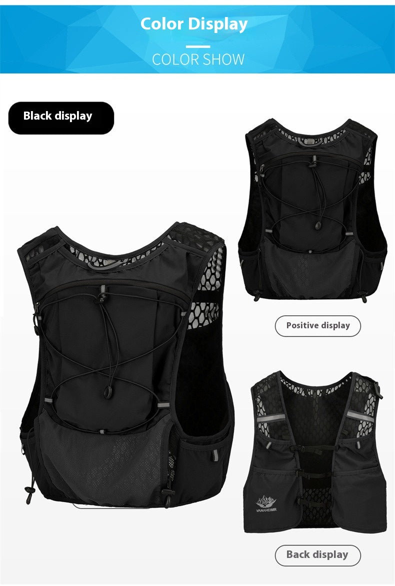 multi pocket running vest black