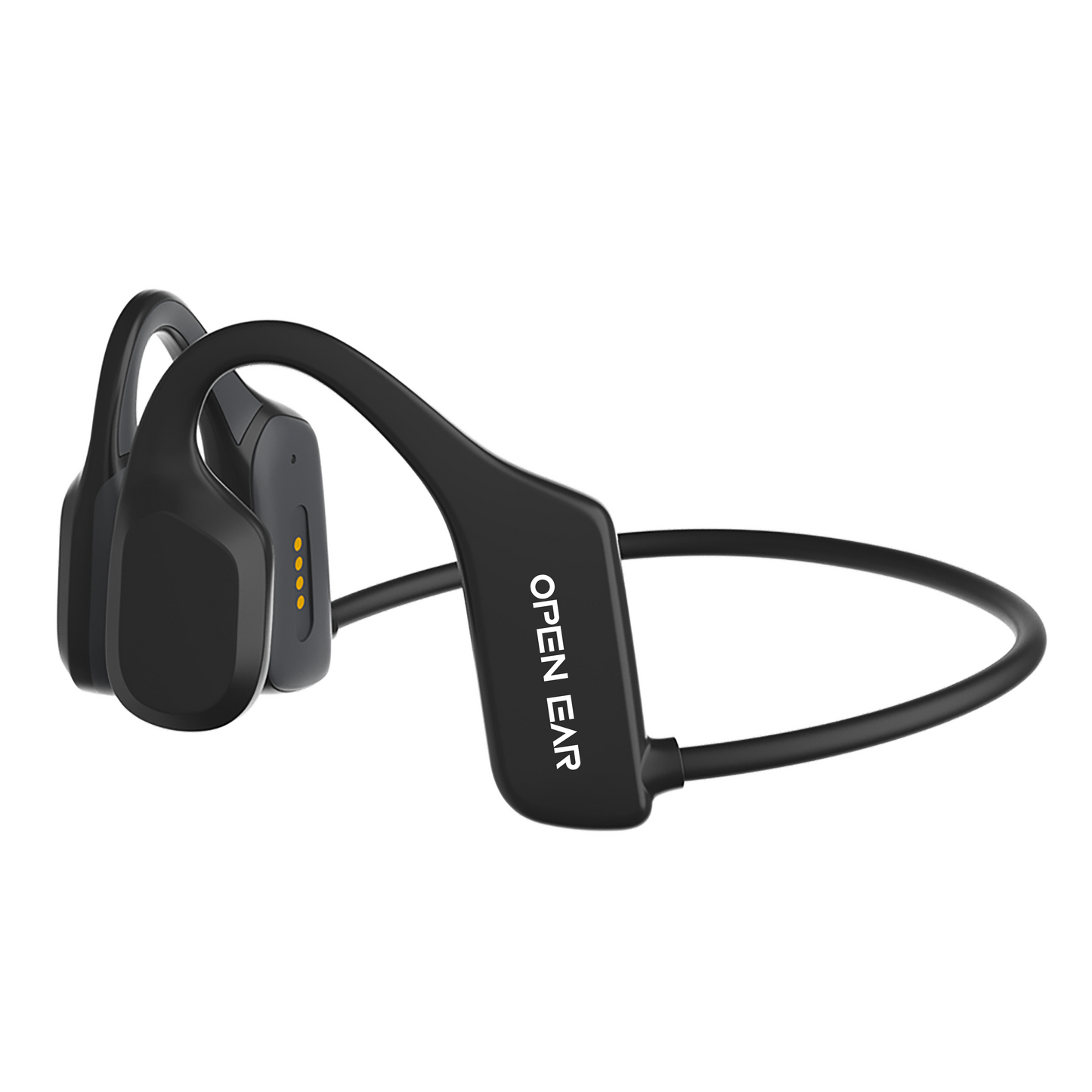 black wireless bone conductor head phones