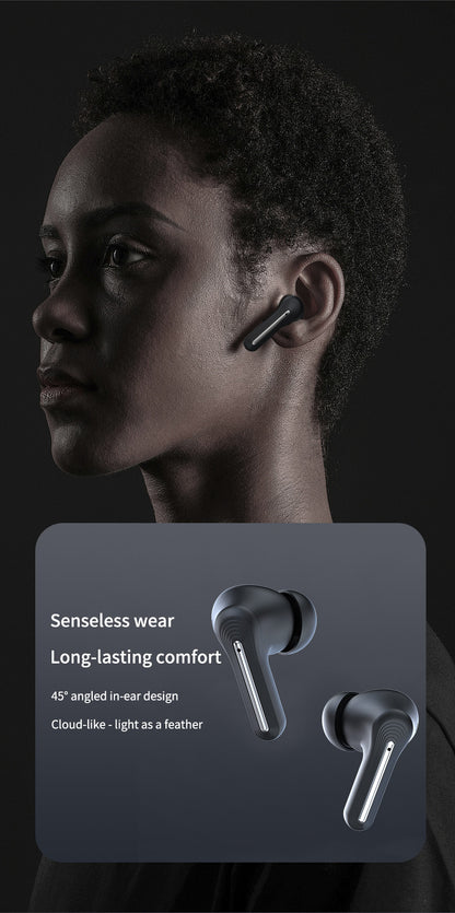 nosie cancelling earbuds with LED screen