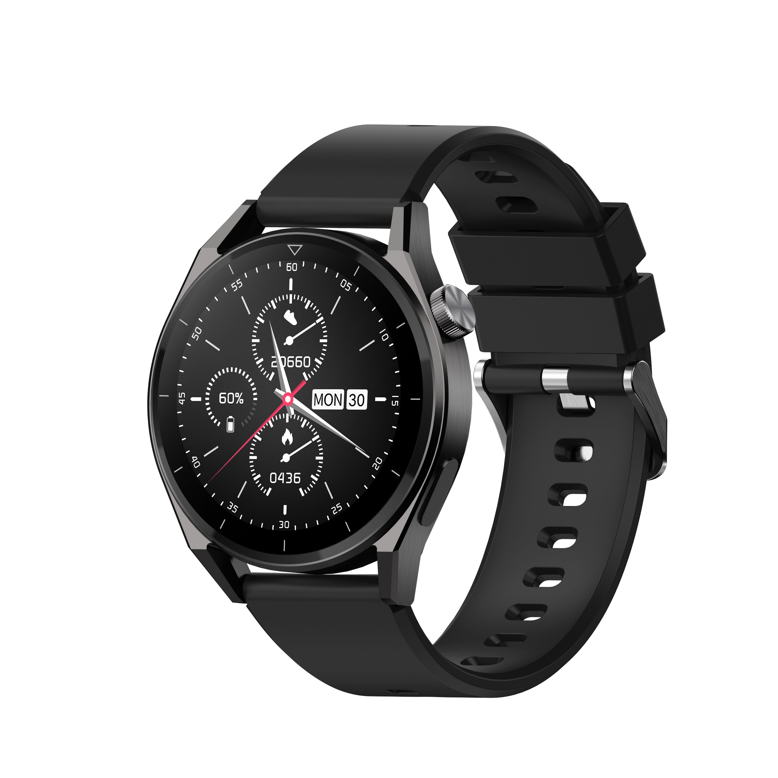 premium black Smart watch front view 