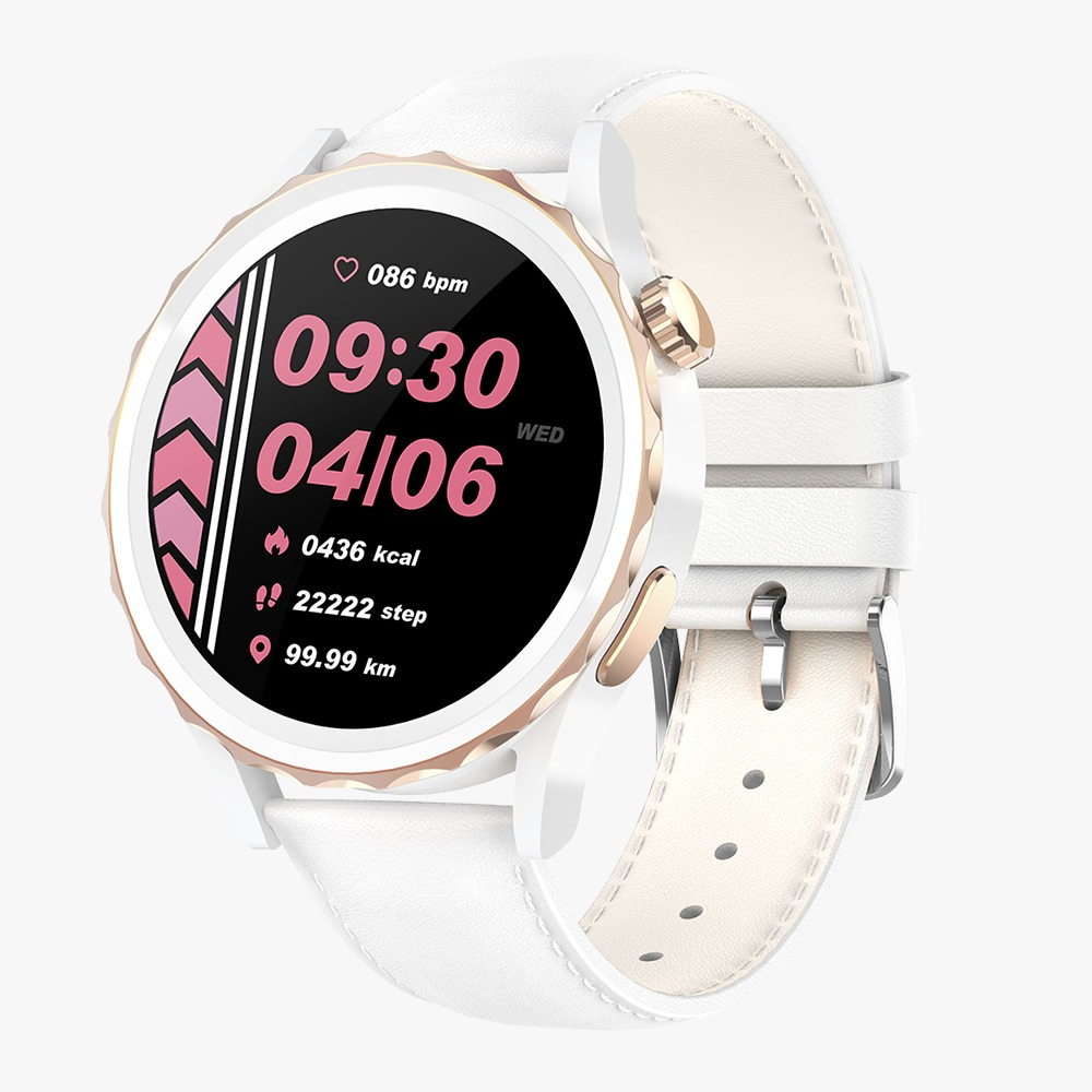 tri tek pro ladies smart watch gold bezel