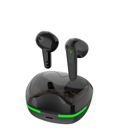 gaming earbuds black with illuminated case