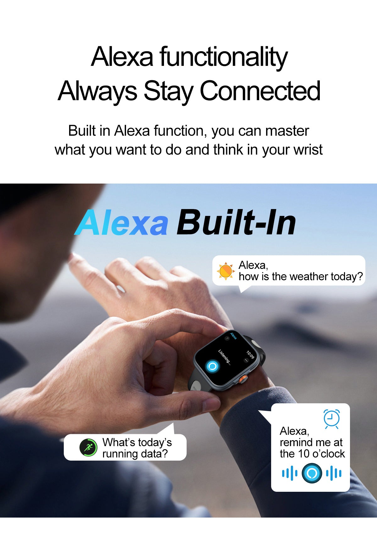 Tri-Tek Pro S216 Smart Watch – GPS Fitness Tracking with Alexa Connectivity