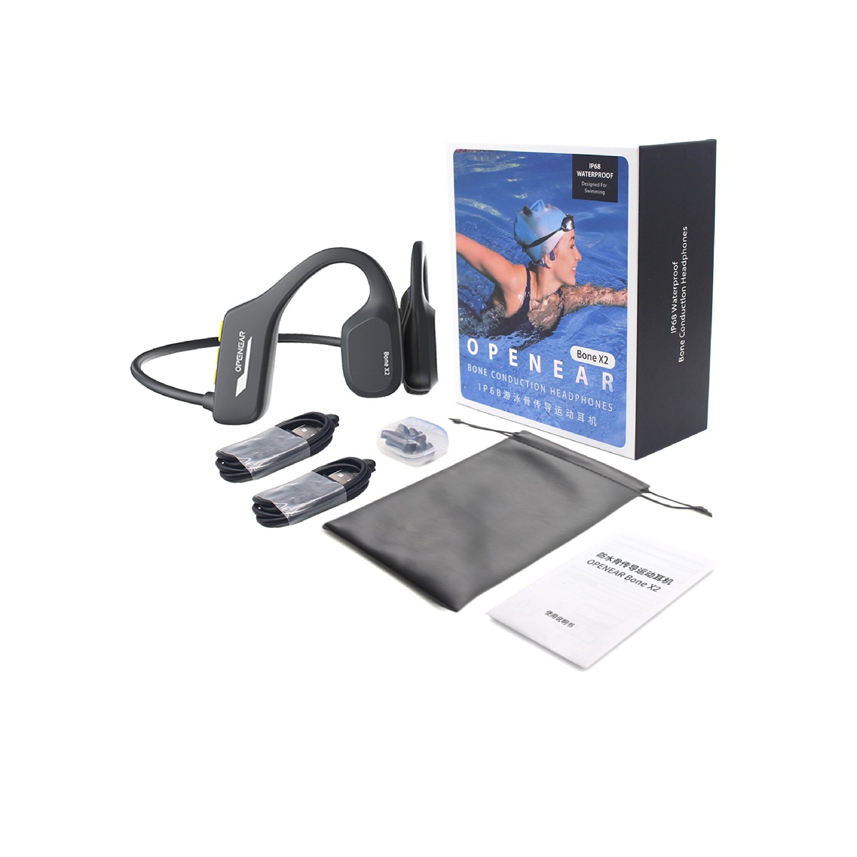 Tri-Tek Pro X2 Bone Conduction Swimming Headphones